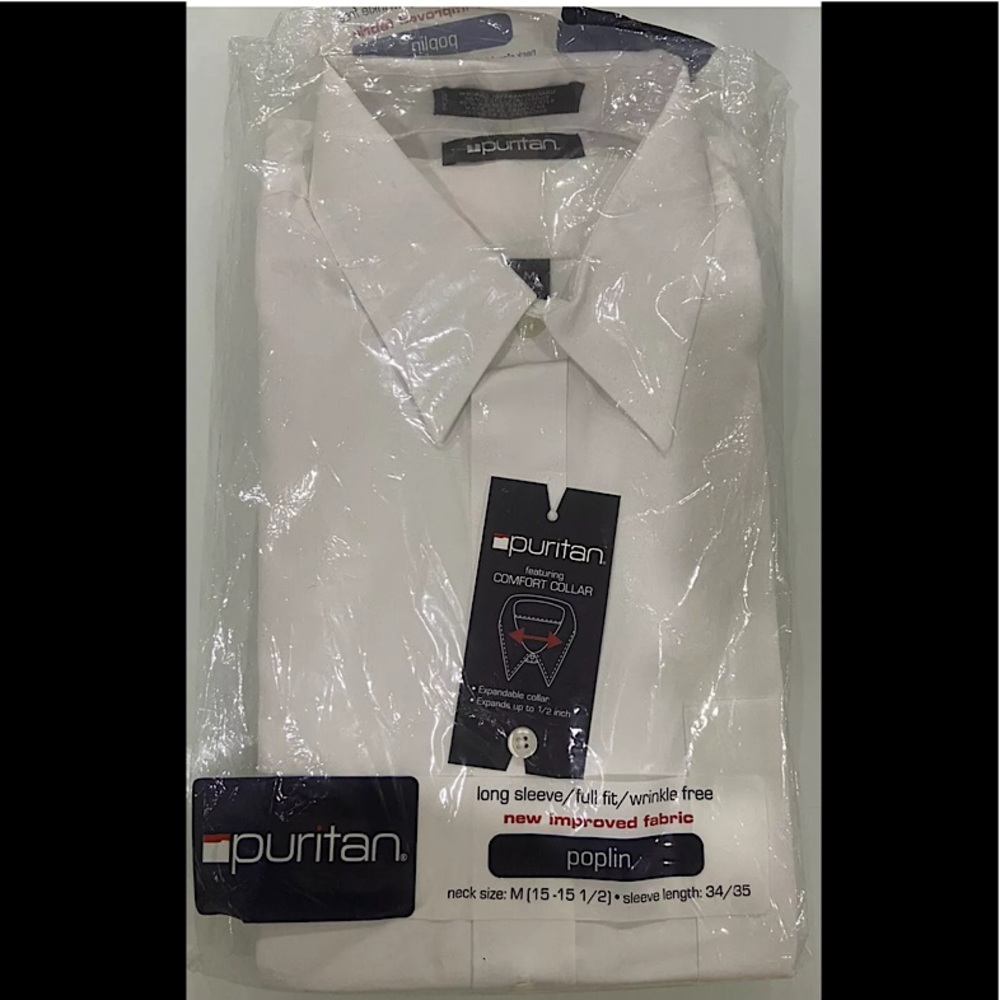 NEW Mens Puritan Poplin Wrinkle Free Button Down Shirt, 15-15.5 34/35, Full Fit